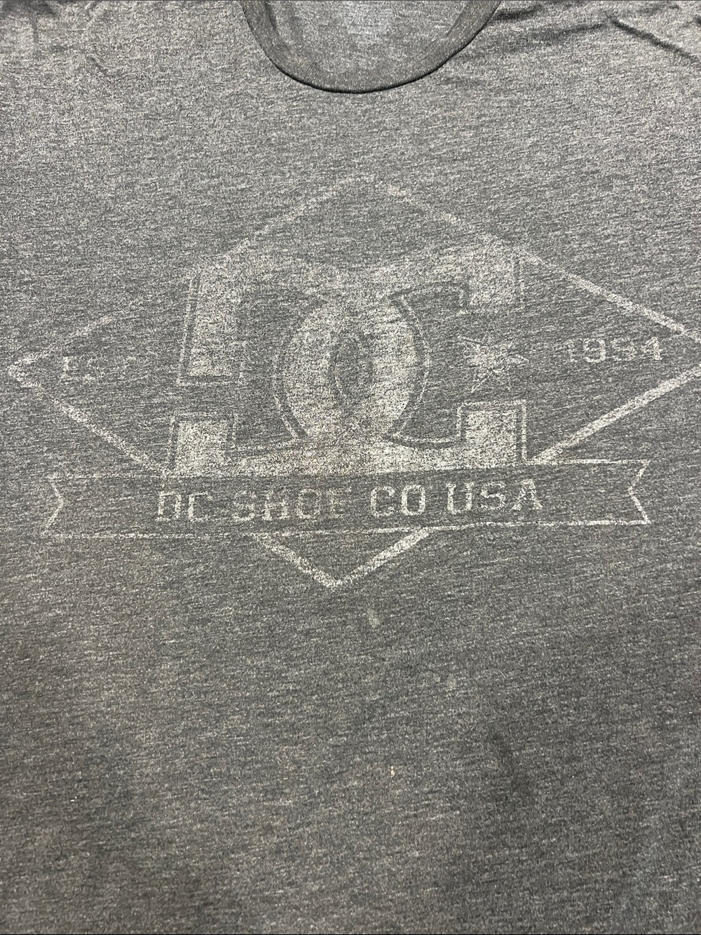 DC shoes Gray Heather Logo Short Sleeve Tee USA xl Mens